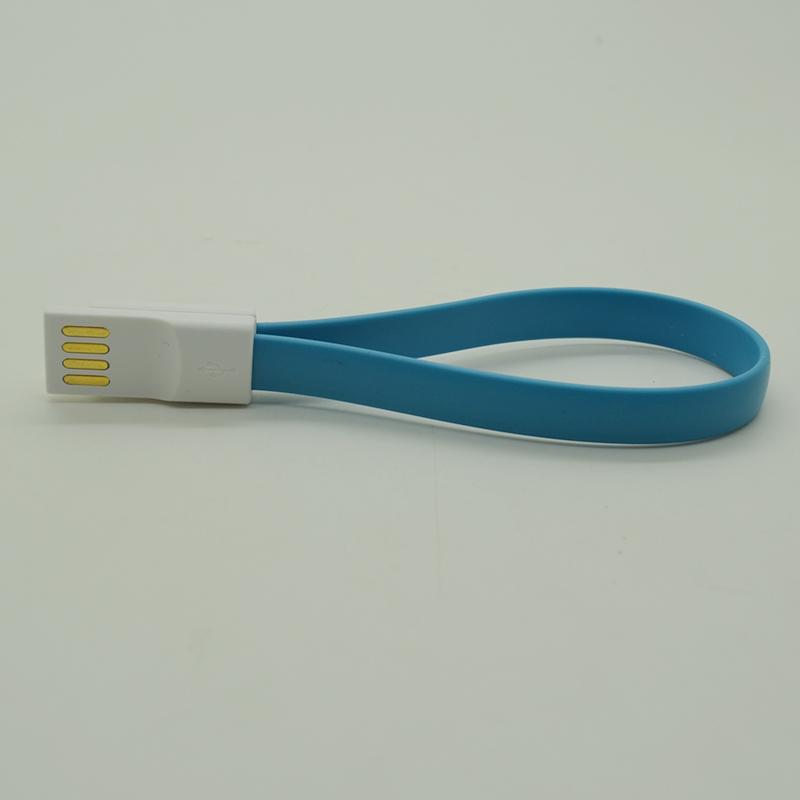 Colorful 22cm magnet micro USB cable for Samsung Galaxy S4 S IV / i9500 blue